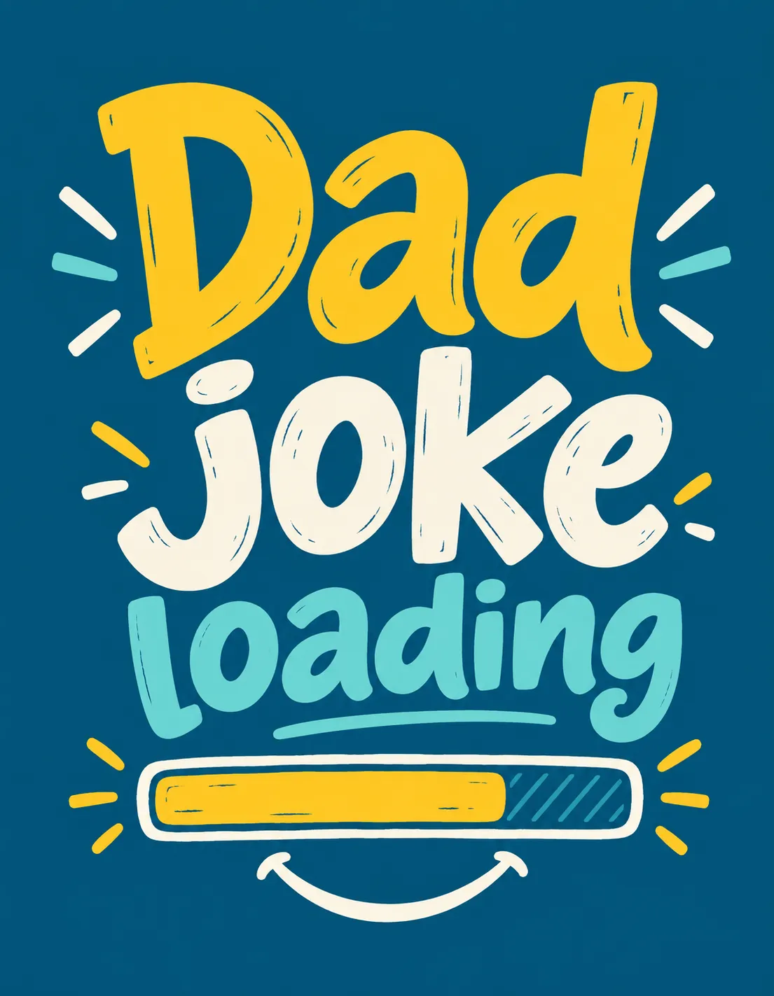 Father's Day card illustration: dad joke loading