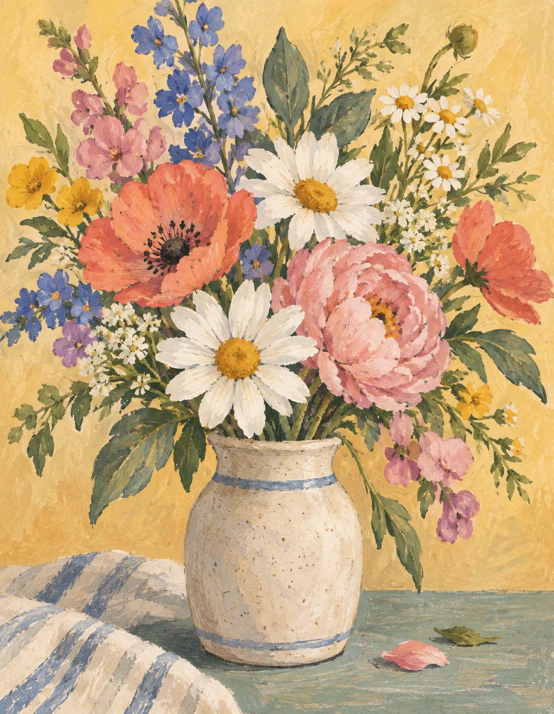 Mother's Day card illustration: Sunday flowers