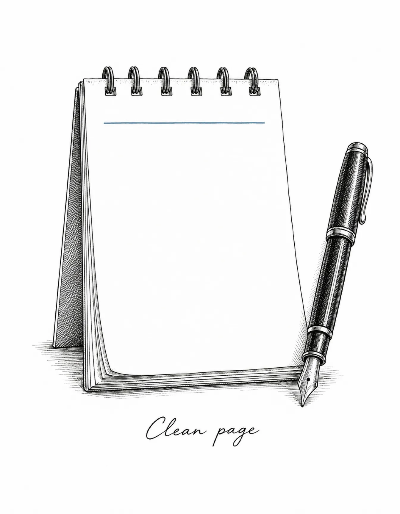 New Year card illustration: clean page
