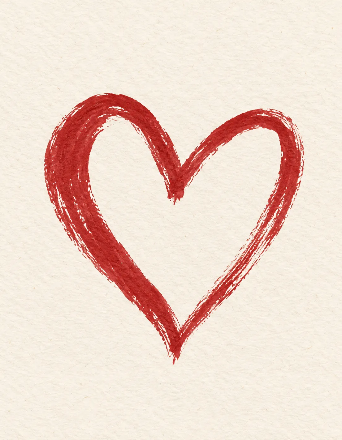 Valentine's Day card illustration: painted heart
