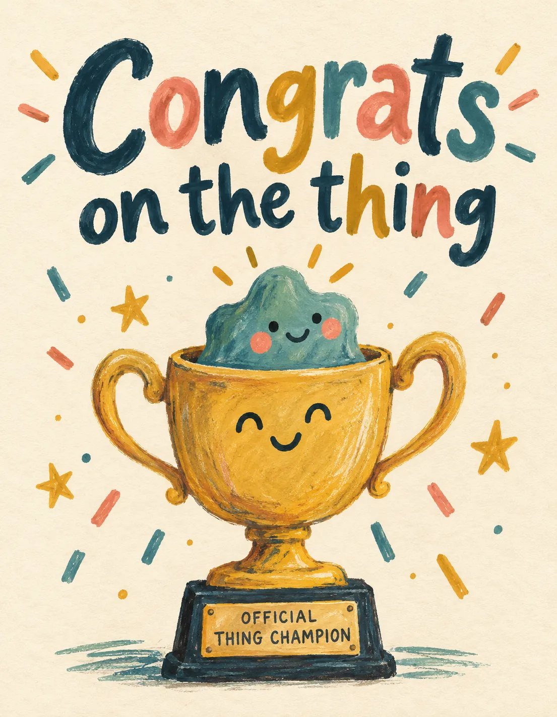 Just for Fun card illustration: humorous congrats