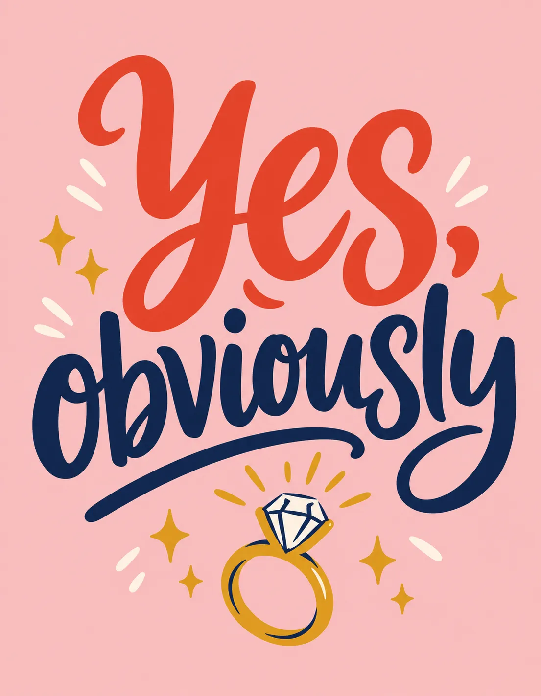 Engagement card illustration: yes, obviously