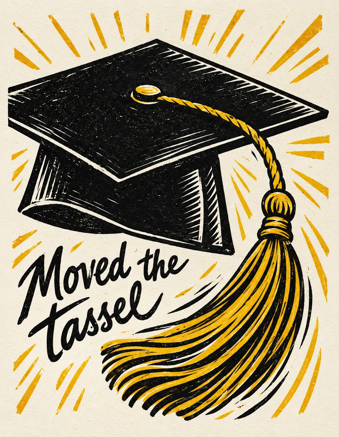 Graduation card illustration: moved the tassel