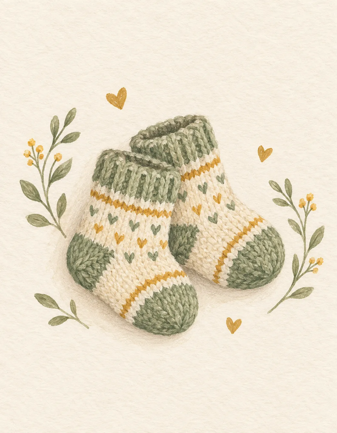 New Baby card illustration
