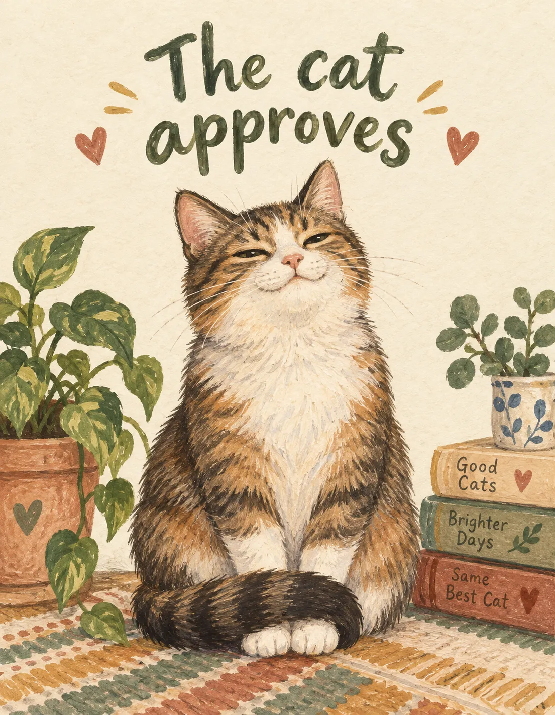 From Your Pet card illustration: the cat approves