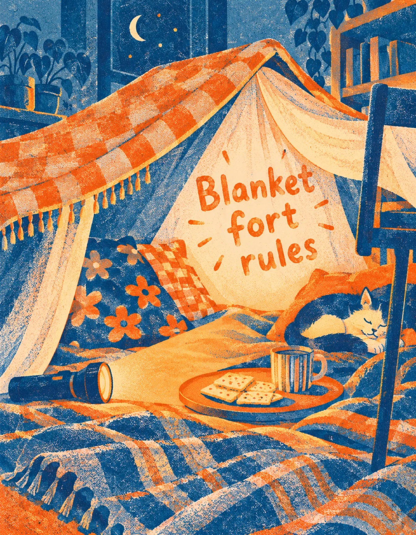 Get Well card illustration: blanket fort rules
